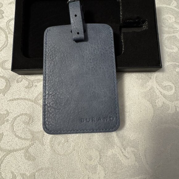 🎁NEW in Package Denim Color Burano  Vegan Leather Luggage Tags🎁 - Picture 2 of 3